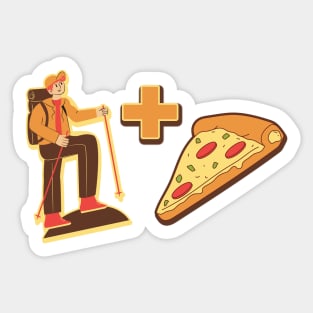 hiking and pizza Sticker